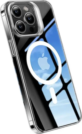 Mbështjellës Torras UPRO Lstand Clear-Mag për iPhone 15 Pro, transparent
