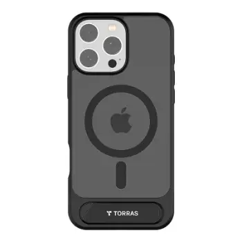 Mbështjellës Torras Pstand Series për iPhone 16 Pro Max, i zi