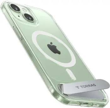 Mbështjellës Torras UPRO Pstand për iPhone 15, transparent