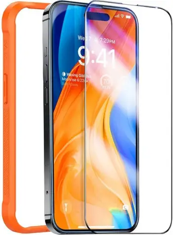 Xham i temperuar Torras InstaII Master për iPhone 15, me kornizë montimi