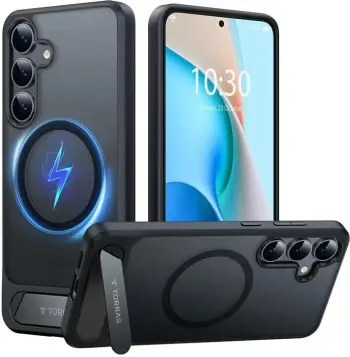 Mbështjellës Torras Pstand Series për Samsung S25+, i zi