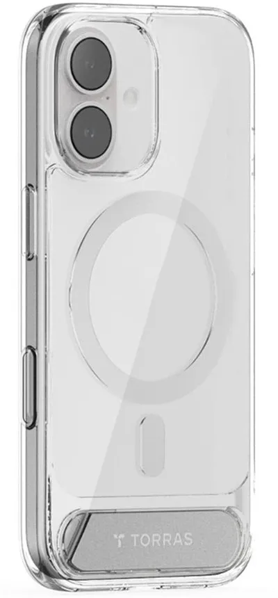 Mbështjellës telefoni Torras Pstand Series për iPhone 17, transparent - 1