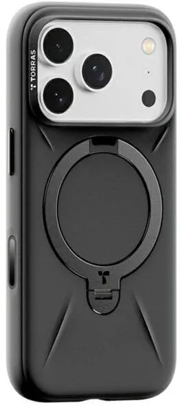 Kuti mbrojtëse TORRAS Ostand Spin Series për iPhone 17 Pro Max, me unazë 360°, e zezë - 1