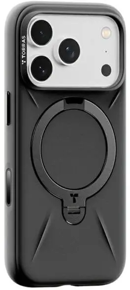 Kuti mbrojtëse TORRAS Ostand Spin Series për iPhone 17 Pro Max, me unazë 360°, e zezë