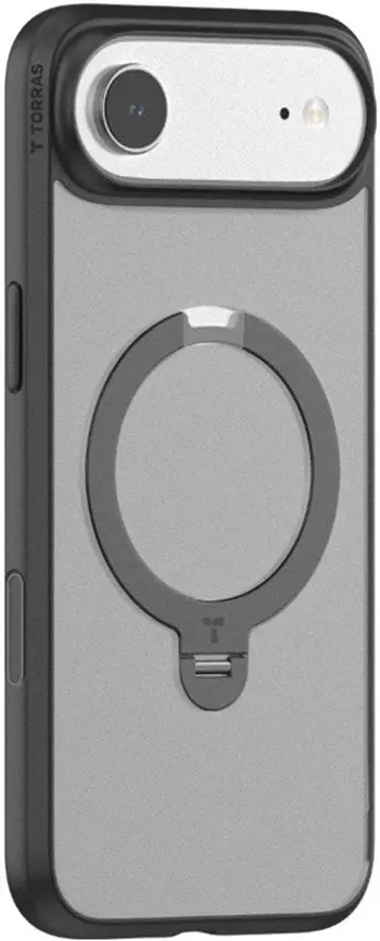 Mbulesë telefoni Torras Ostand Spin Series për iPhone 17 Air, me MagSafe, me këllëf mbështetës, e zezë