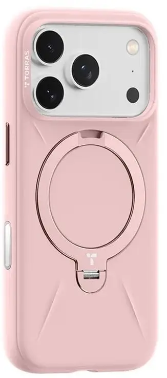 Mbulesë telefoni TORRAS Ostand Spin Softune, për iPhone 17 Pro Max, me MagSafe, rozë
