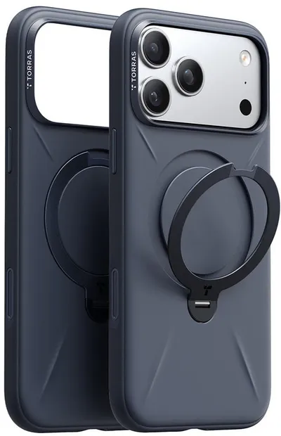 Mbrojtëse telefoni Torras Ostand Spin Softune Series, për iPhone 17 Pro, fleksibël, blu - 1