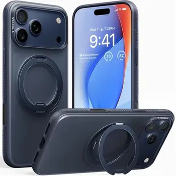 Mbulesë telefoni Torras Ostand R Fitness Series për iPhone 17 Pro Max, TPU dhe polikarbonat, blu e errët