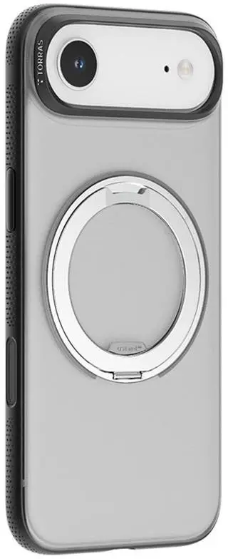 Mbulesë telefoni Torras Ostand R Fitness Series për iPhone 17 Pro, TPU dhe polikarbonat, me unazë fleksibile, e zezë