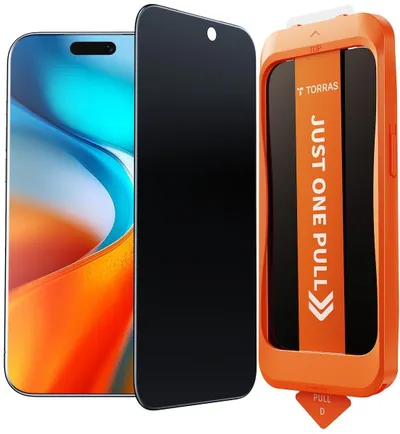 Xham mbrojtës Torras Install Master Privacy, për iPhone 17 Pro, 1 copë, me kornizë të zezë - 1