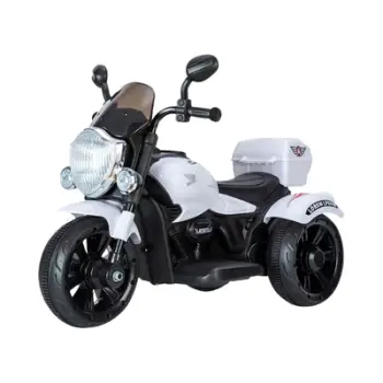 Motoçikletë elektrike me tre rrota për fëmijë, e bardhë