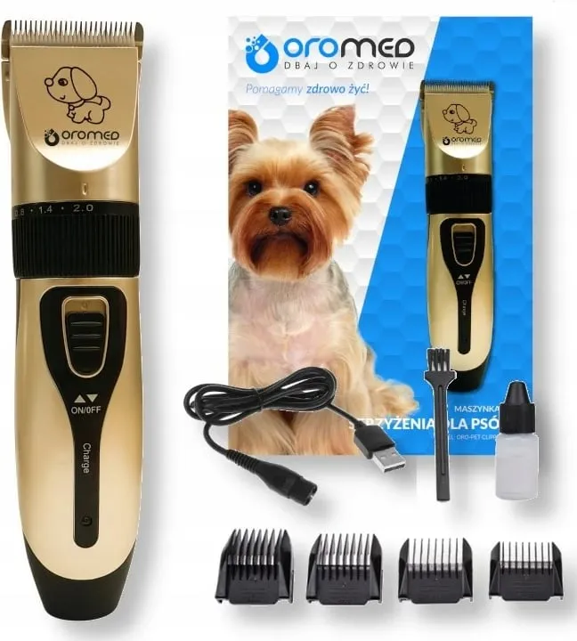 Makinë prerëse për qen Oromed, USB, e artë/e zezë - 2
