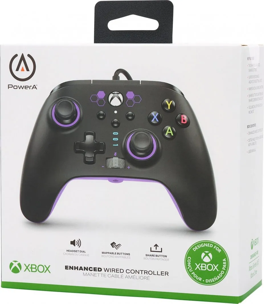 Kontroller PowerA Xbox Enhanced Purple Hex, me kabllo, i zi - 12