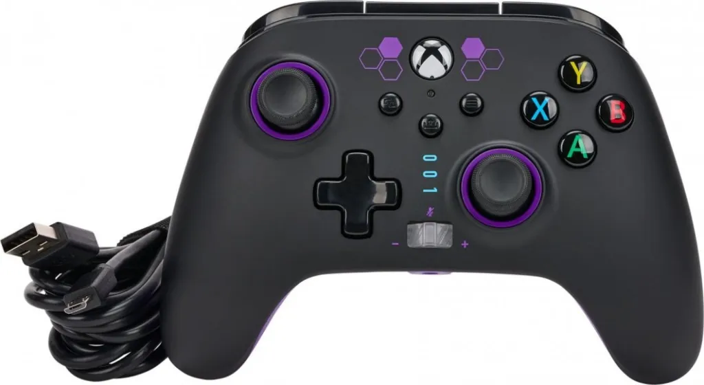 Kontroller PowerA Xbox Enhanced Purple Hex, me kabllo, i zi - 8