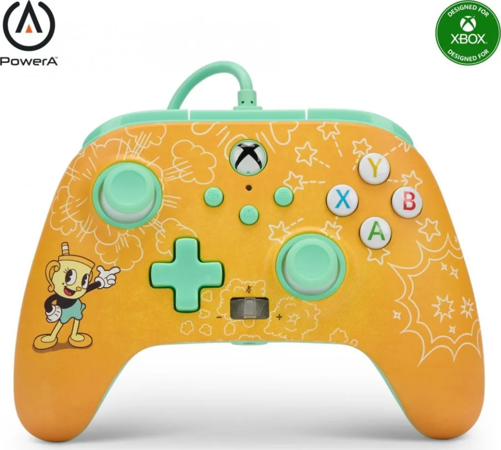 Kontroller PowerA Xbox Enhanced Cuphead, me kabllo, i verdhë - 1