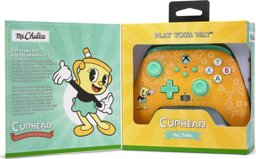 Kontroller PowerA Xbox Enhanced Cuphead, me kabllo, i verdhë - 11