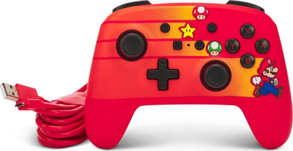 Kontroller PowerA Enhanced Speedster Mario, me kabllo, i kuq - 1