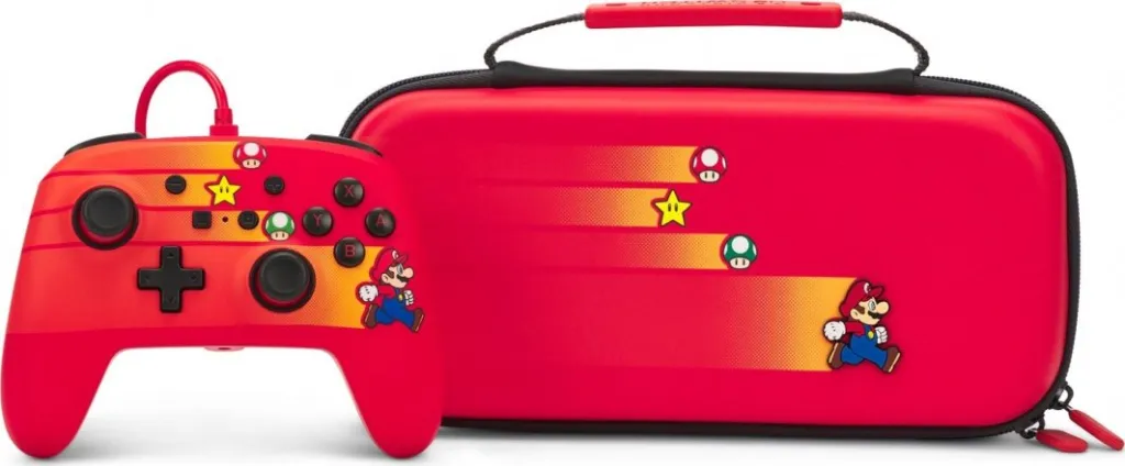 Kontroller PowerA Enhanced Speedster Mario, me kabllo, i kuq - 11