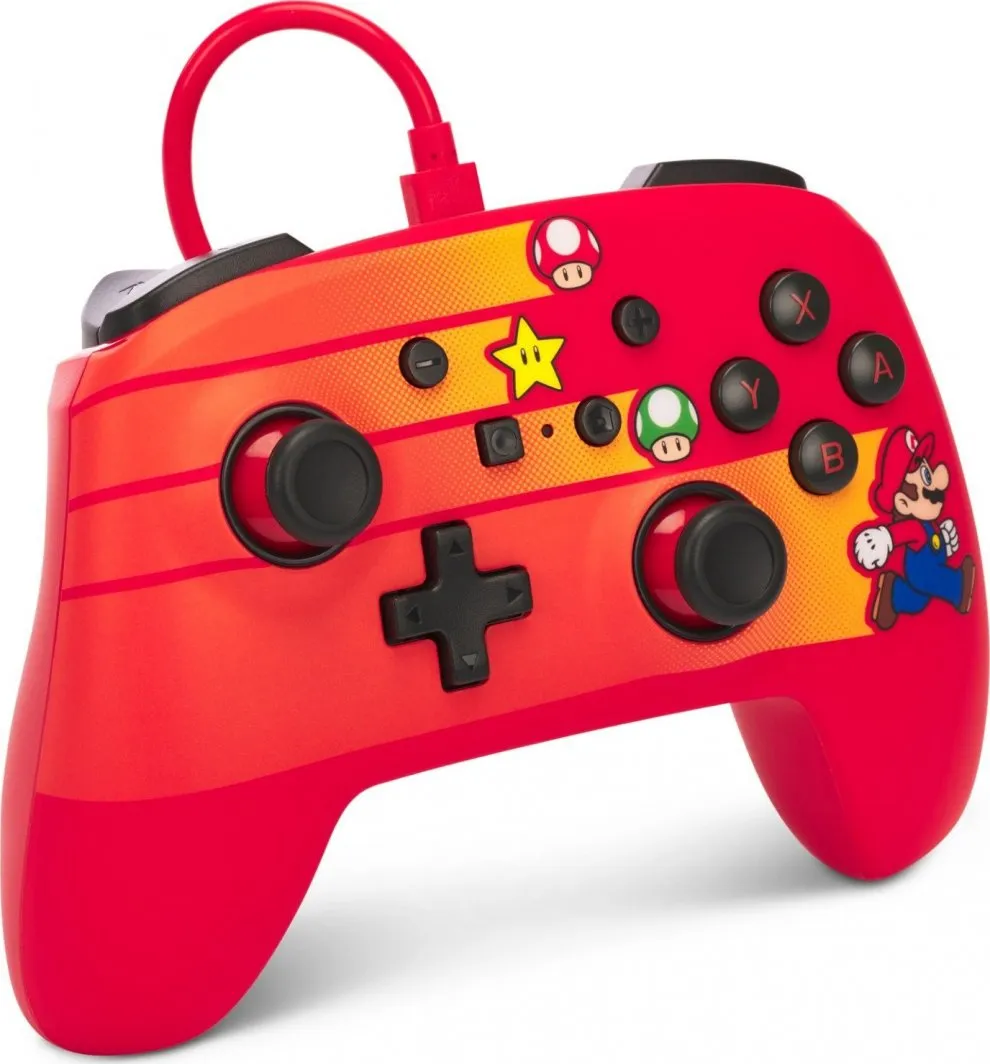 Kontroller PowerA Enhanced Speedster Mario, me kabllo, i kuq - 3