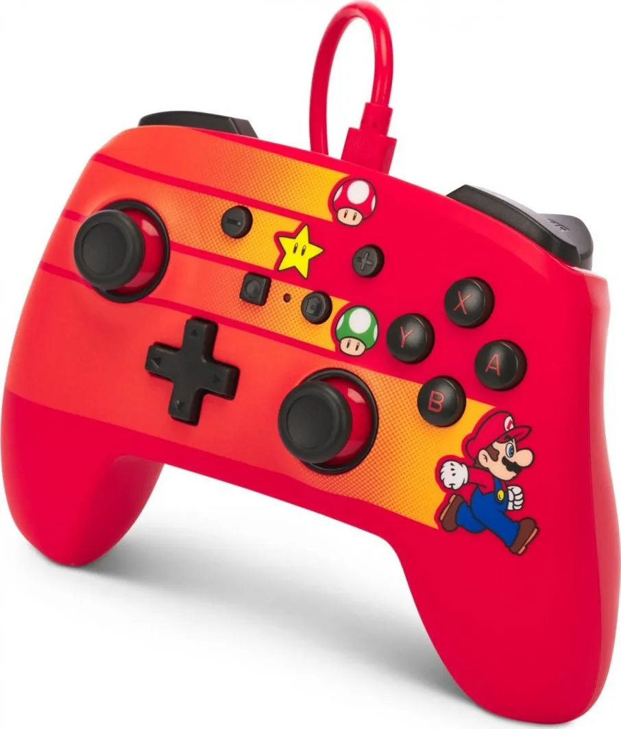 Kontroller PowerA Enhanced Speedster Mario, me kabllo, i kuq - 4