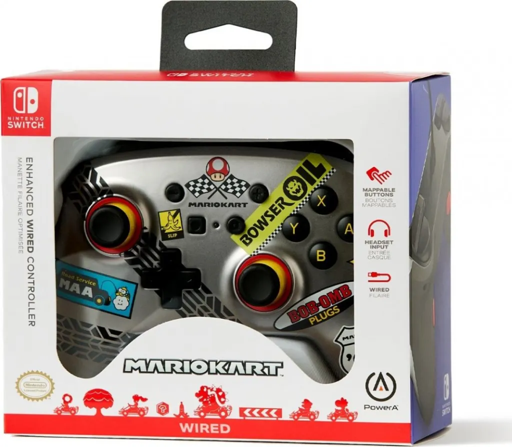 Kontroller PowerA Enhanced Mario Kart, me kabllo, shumëngjyrësh - 11
