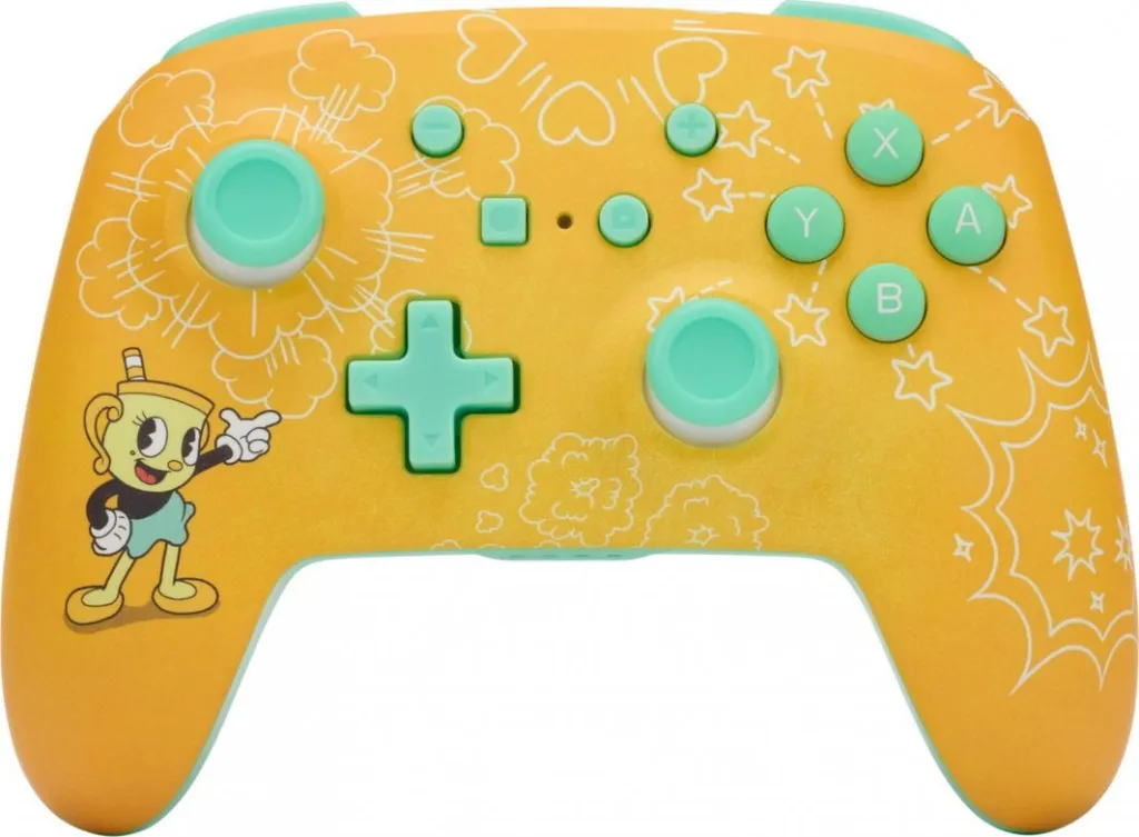 Kontroller PowerA Enhanced Cuphead, wireless, i verdhë - 1