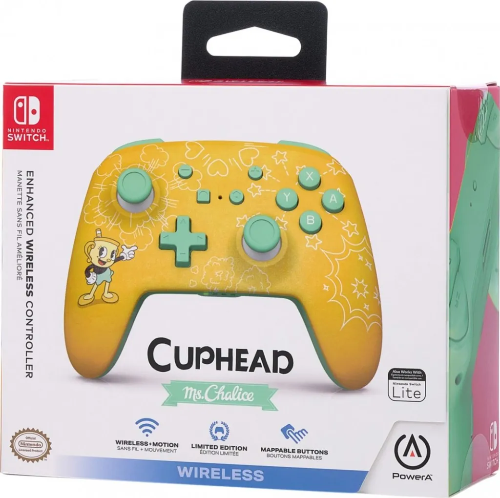 Kontroller PowerA Enhanced Cuphead, wireless, i verdhë - 12