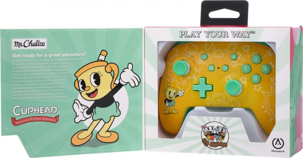 Kontroller PowerA Enhanced Cuphead, wireless, i verdhë - 13