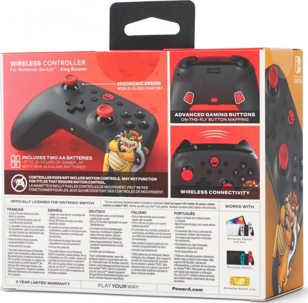 Kontroller PowerA King Bowser, wireless, i zi - 11