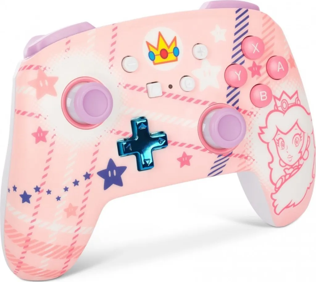 Kontroller PowerA Enhanced Princess Peach Plaid, wireless, shumëngjyrësh - 2