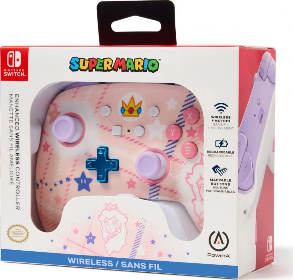 Kontroller PowerA Enhanced Princess Peach Plaid, wireless, shumëngjyrësh - 11