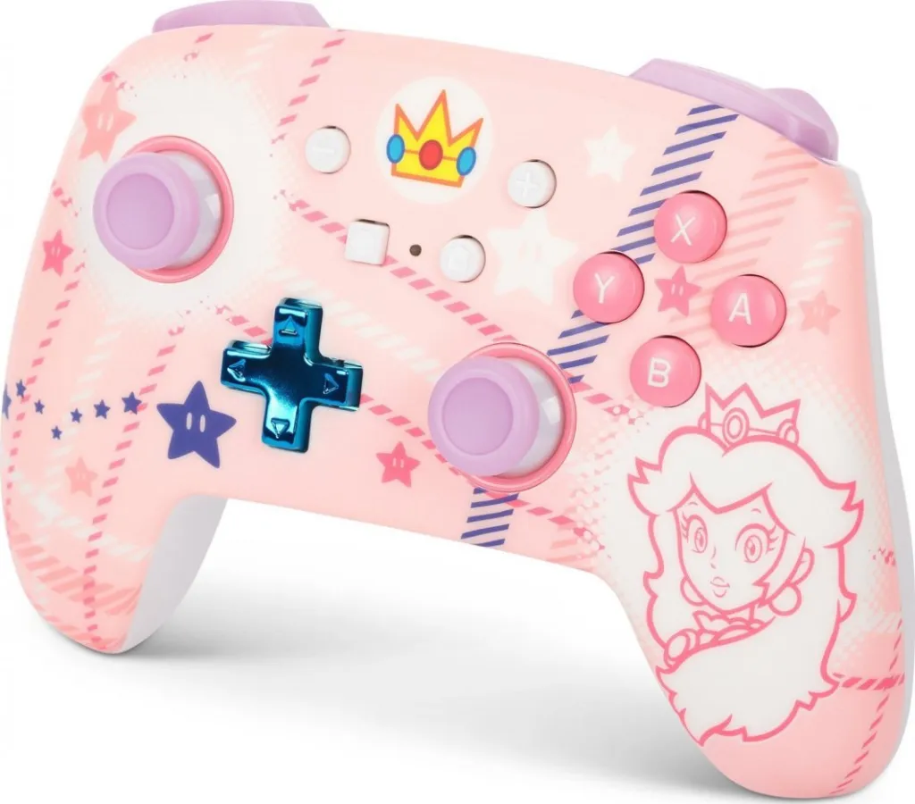 Kontroller PowerA Enhanced Princess Peach Plaid, wireless, shumëngjyrësh - 4