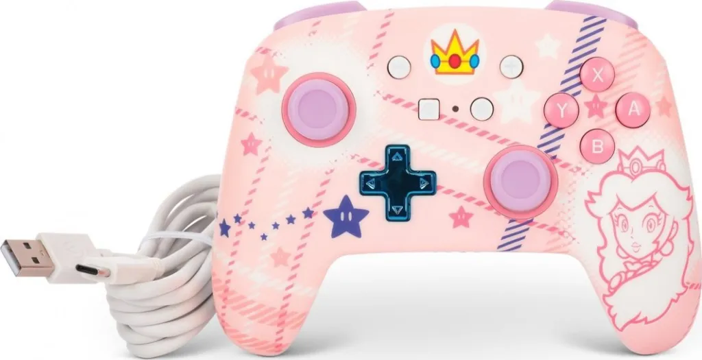 Kontroller PowerA Enhanced Princess Peach Plaid, wireless, shumëngjyrësh - 8