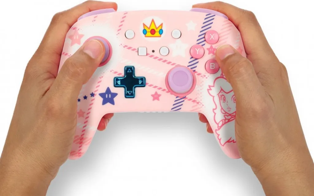 Kontroller PowerA Enhanced Princess Peach Plaid, wireless, shumëngjyrësh - 9