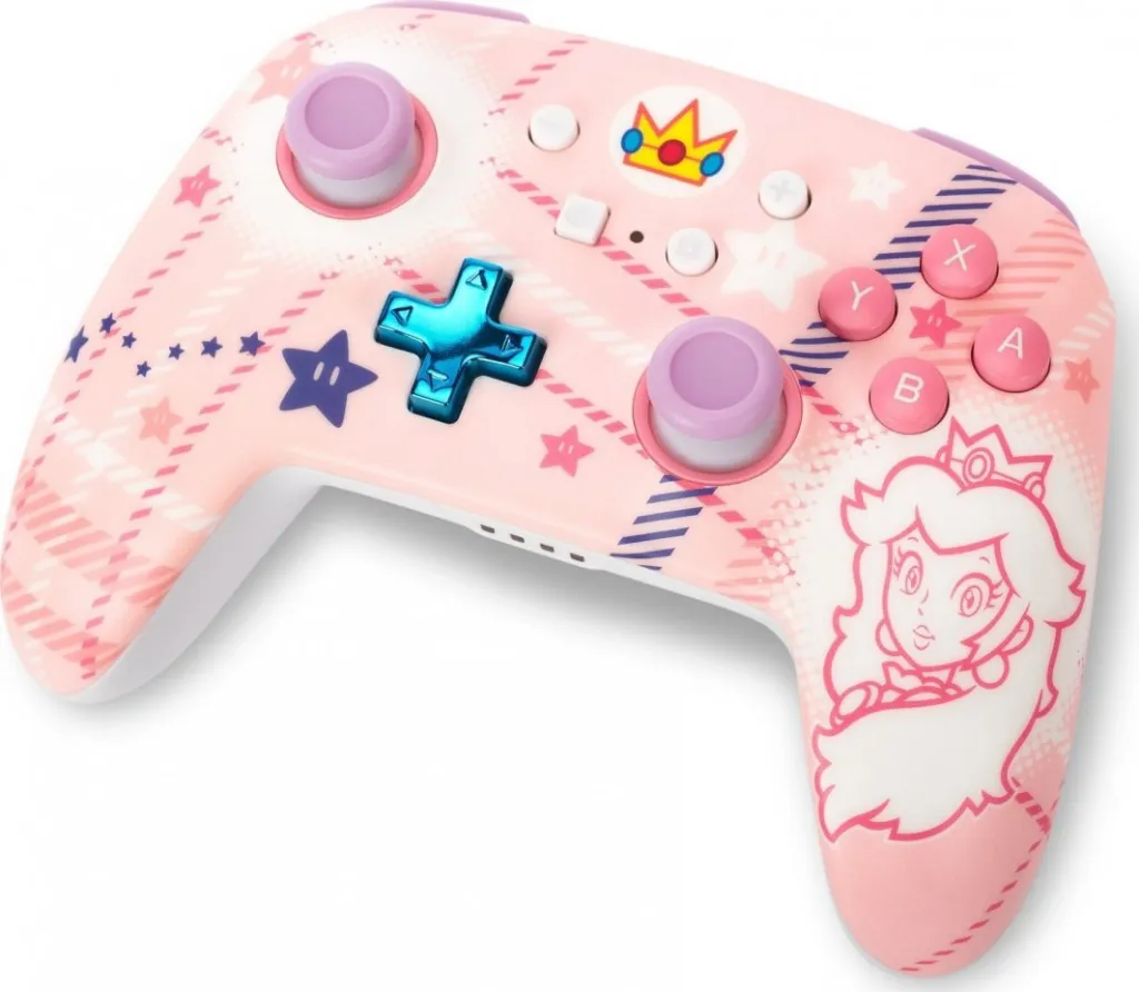 Kontroller PowerA Enhanced Princess Peach Plaid, wireless, shumëngjyrësh - 10
