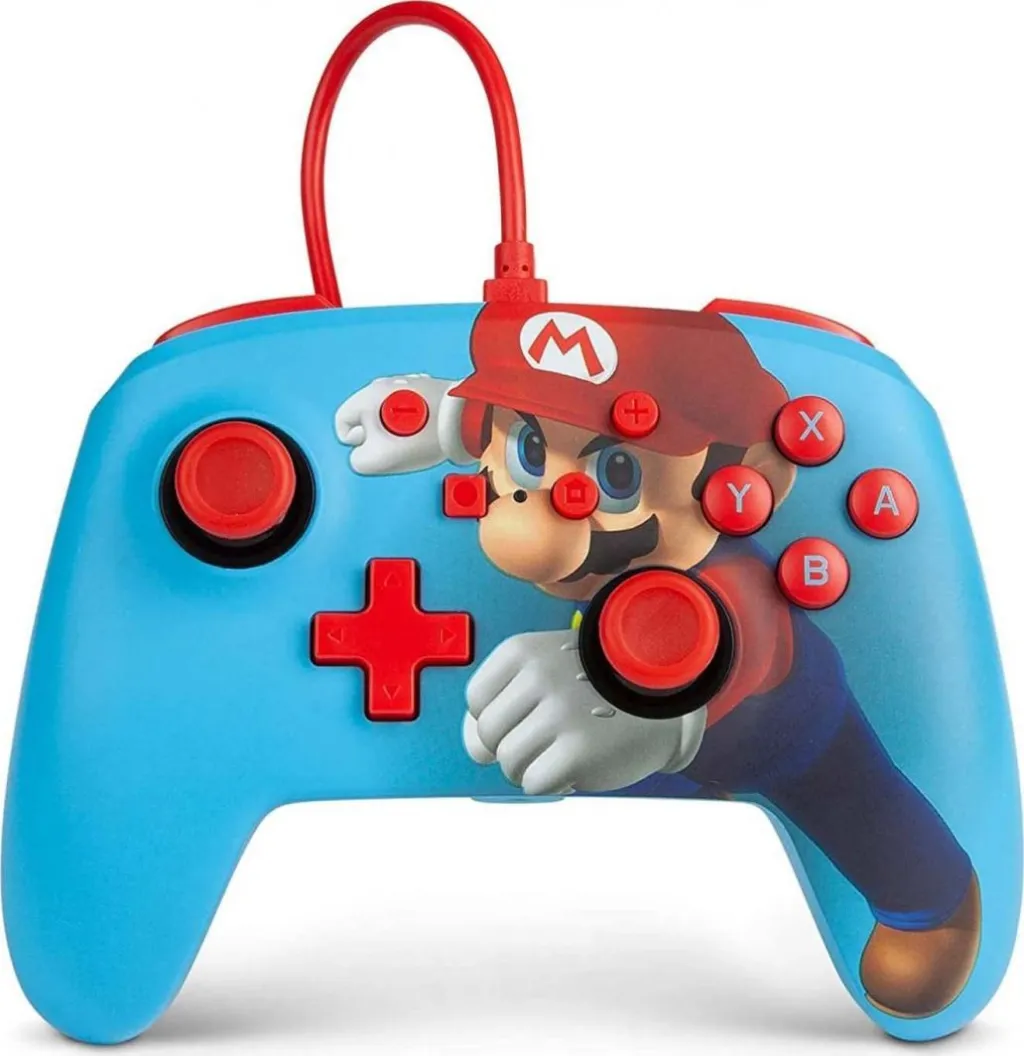 Kontroller PowerA Mario Punch, me kabllo, i kaltër - 1