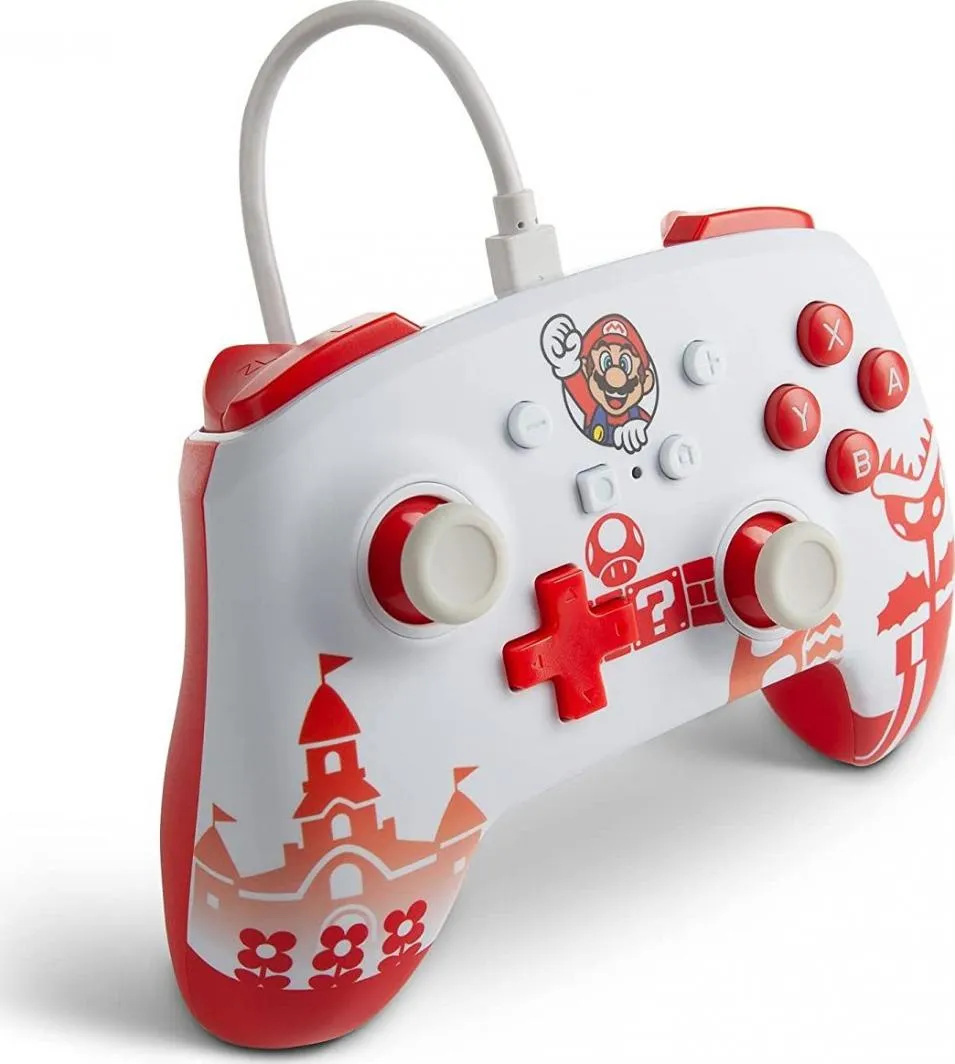Kontroller PowerA Mario, me kabllo, i bardhë - 2