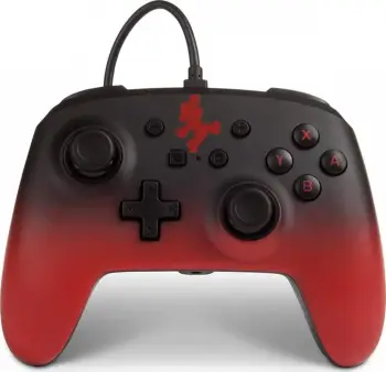 Kontroller PowerA Mario Fade, me kabllo, i kuq