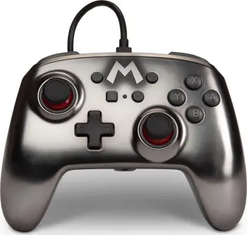 Kontroller PowerA Super Mario, me kabllo, i argjendtë
