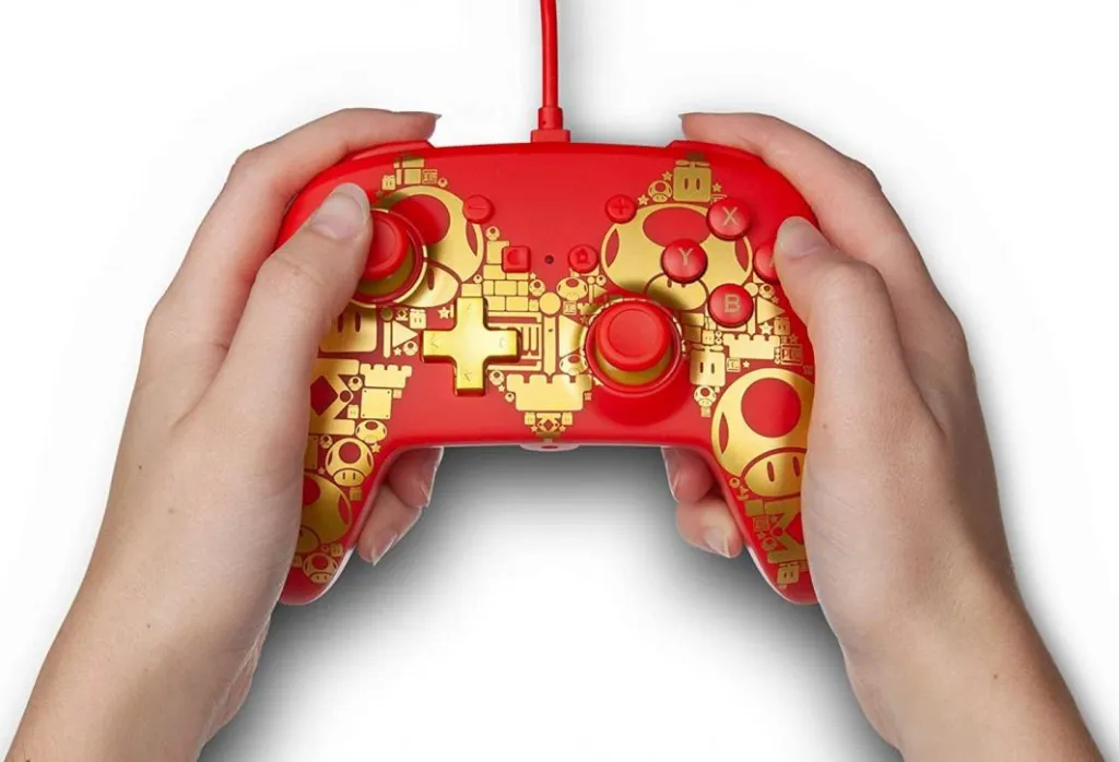 Kontroller PowerA Super Mario Golden M, me kabllo, i artë - 2