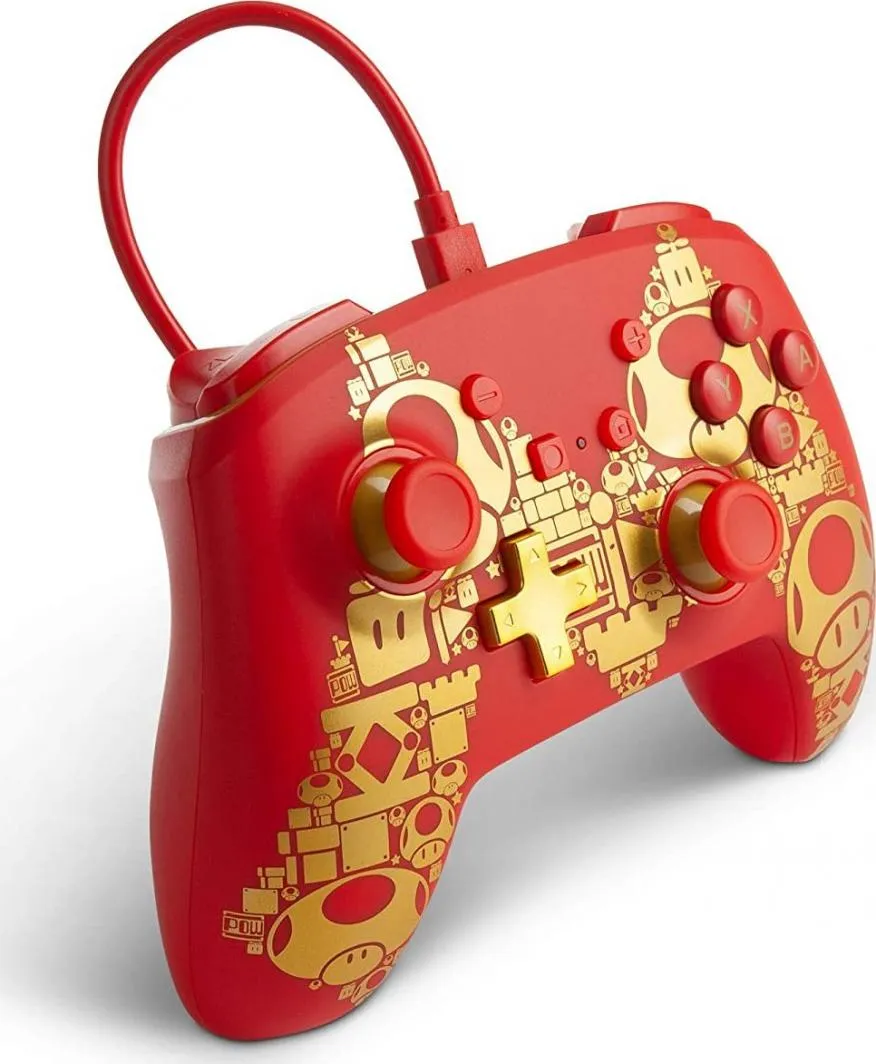 Kontroller PowerA Super Mario Golden M, me kabllo, i artë - 4