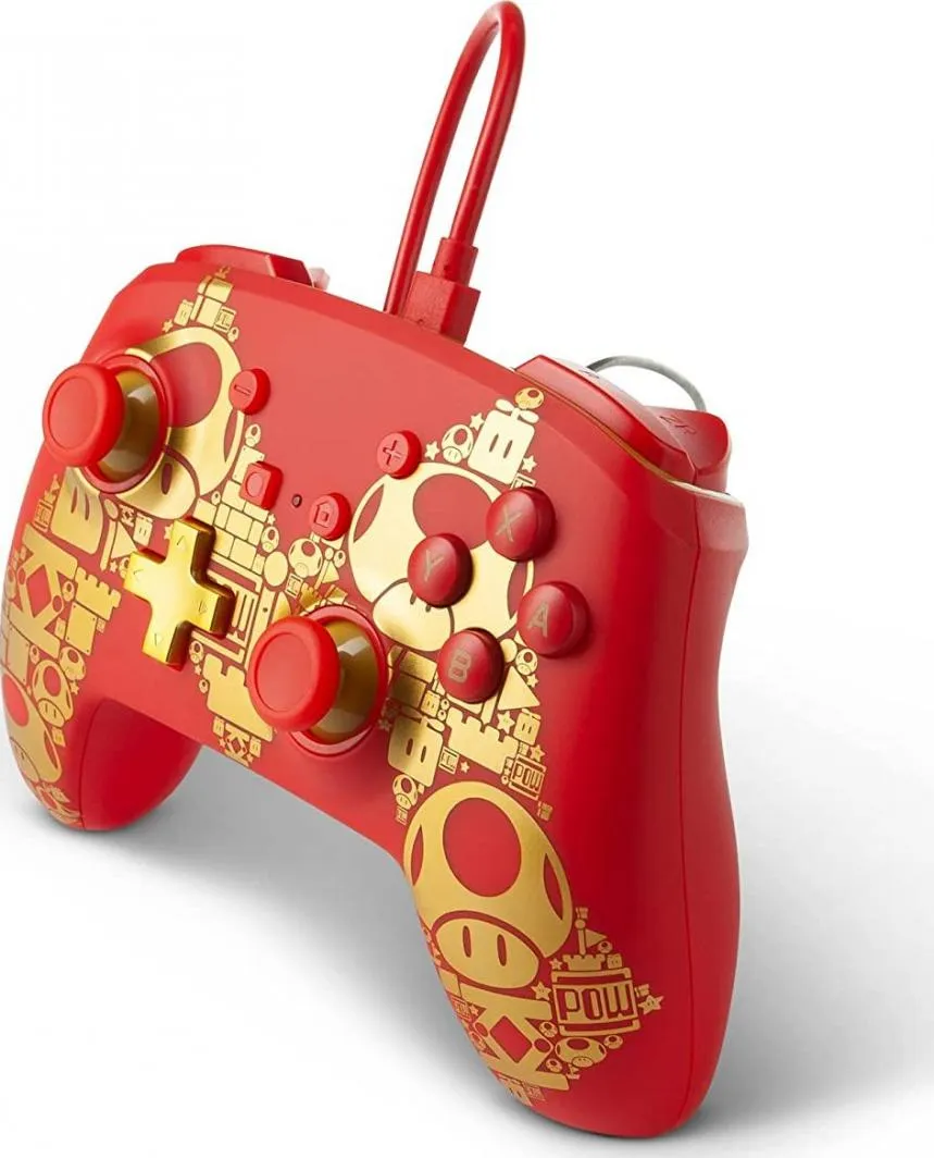 Kontroller PowerA Super Mario Golden M, me kabllo, i artë - 6
