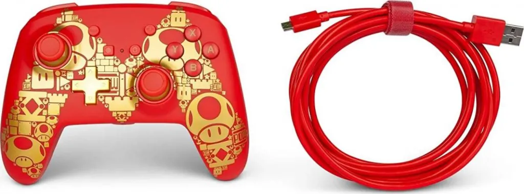 Kontroller PowerA Super Mario Golden M, me kabllo, i artë - 10