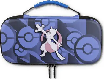 Kuti mbrojtëse PowerA Mewtwo për Nintendo Switch, guaskë e fortë, hapësirë për 9 lojëra, blu