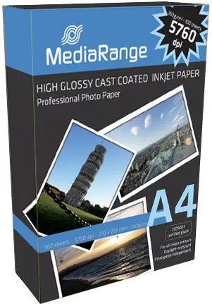 Letër fotografike MediaRange A4, 160 g/m², 100 fletë