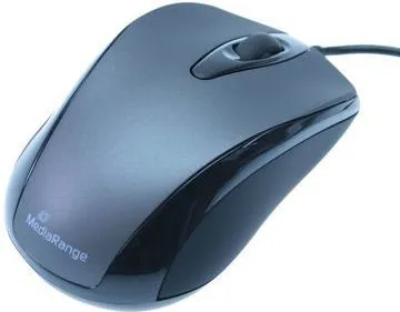 Maus MediaRange MROS201, me kabllo, USB, i zi dhe i hirt - 1