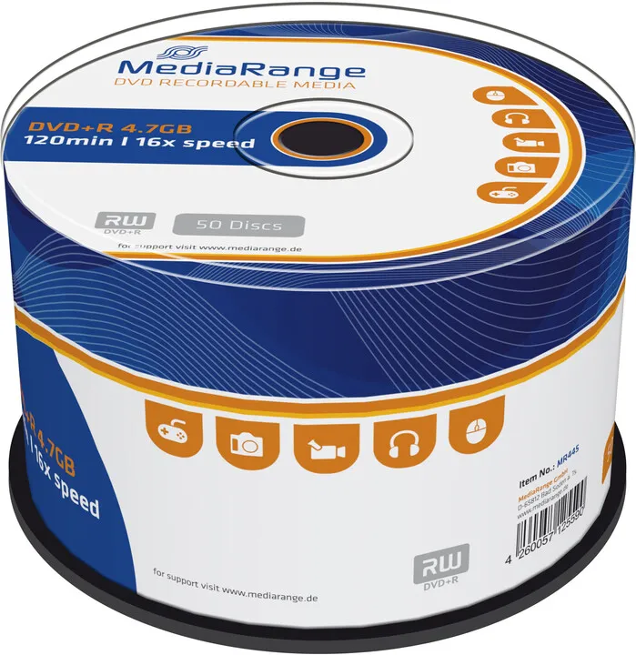 Disqe MediaRange DVD+R 4,7GB 16x, Spindle 50 copë - 1