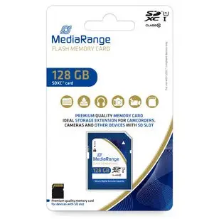 Kartelë memorie SDXC MediaRange MR969 128GB, Class 10, UHS-I, kaltër