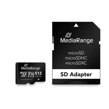Kartelë memorie MediaRange MR946, 256 GB, microSDXC, Class 10, UHS-I, me adapter, e zezë