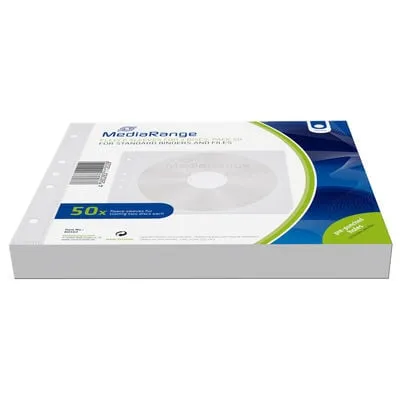Mbështjellëse disqesh MediaRange BOX60, për 2 disqe, set 50 copë, të bardha - 2